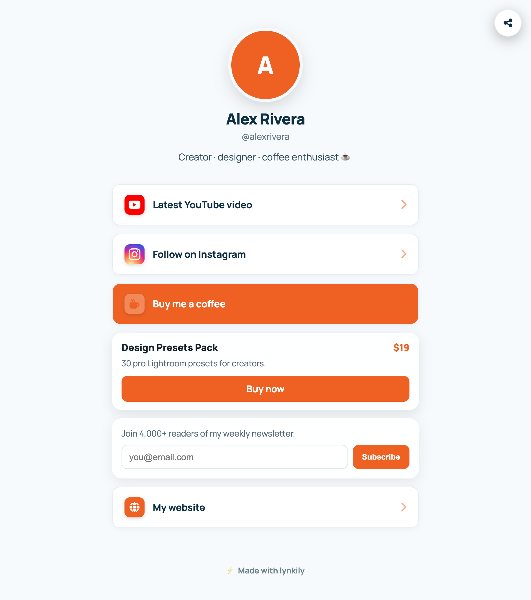 Monetize your bio: tips, products & email capture screenshot