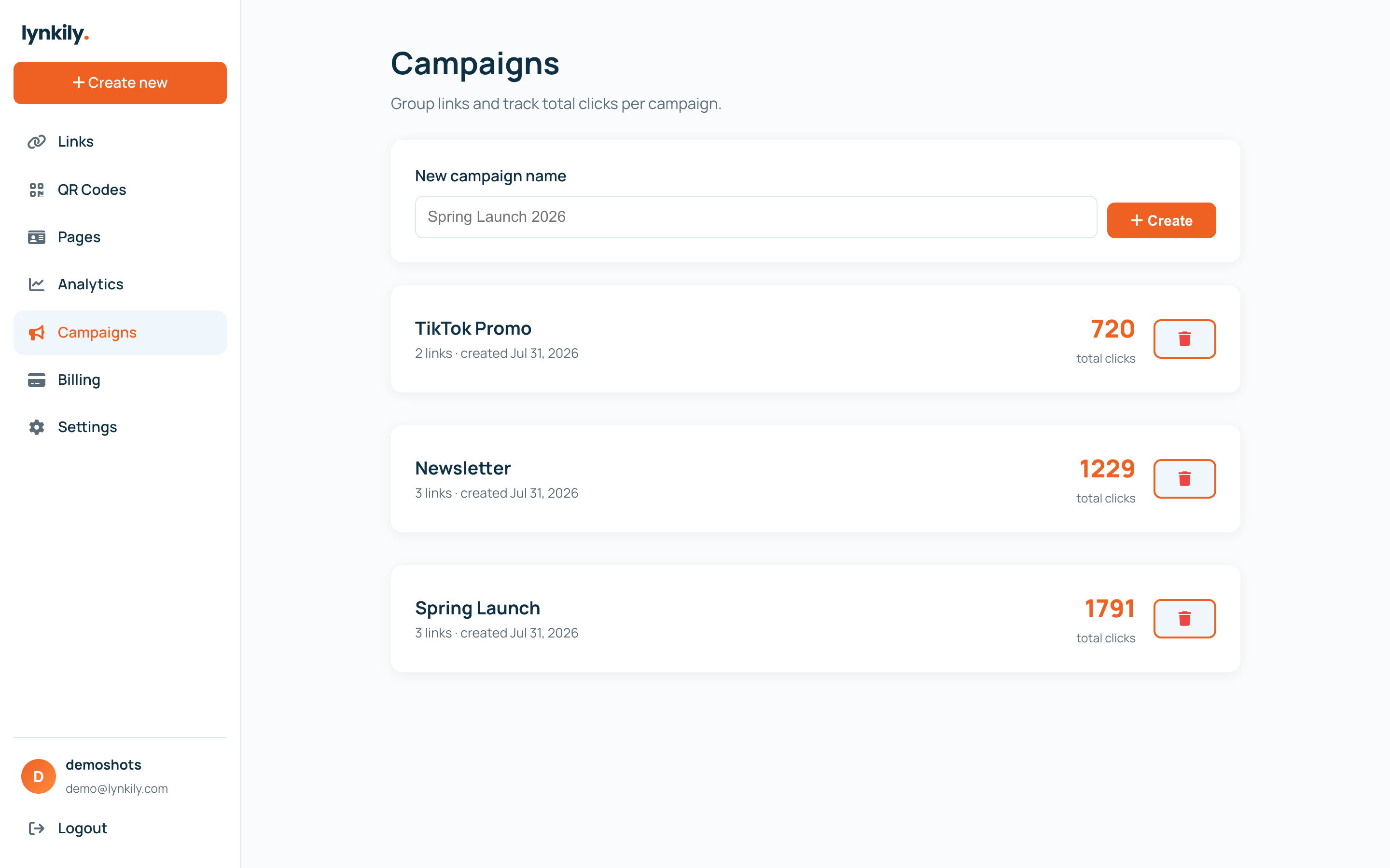 UTM builder & campaign tracking screenshot